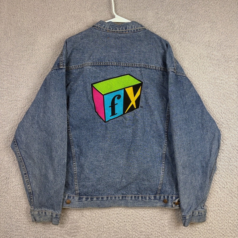 Haleman Denim Jacket Mens XL Blue FX Network TV Promo Embroidered Vintage 90s